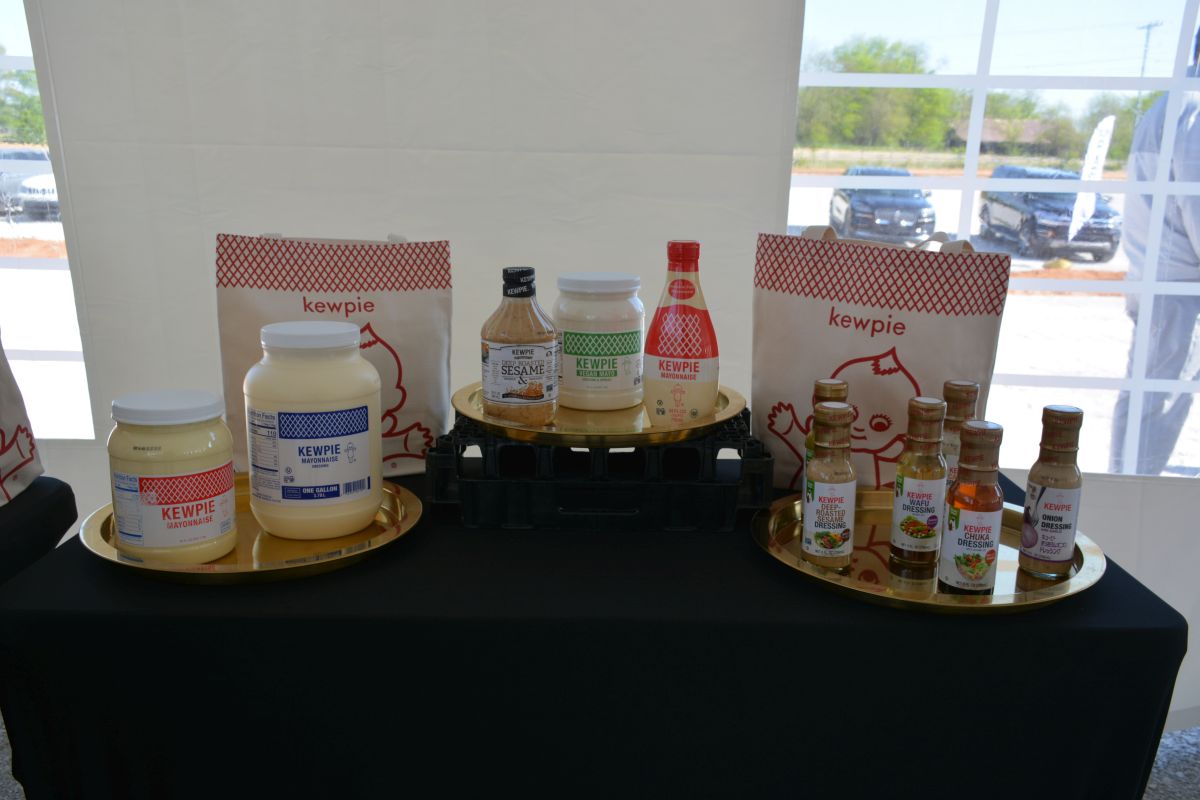 Kewpie food products at the groundbreaking ceremony for the new Q&B Foods, Kewpie, facility in Clarksville on Apr. 18, 2023. (Lee Erwin)