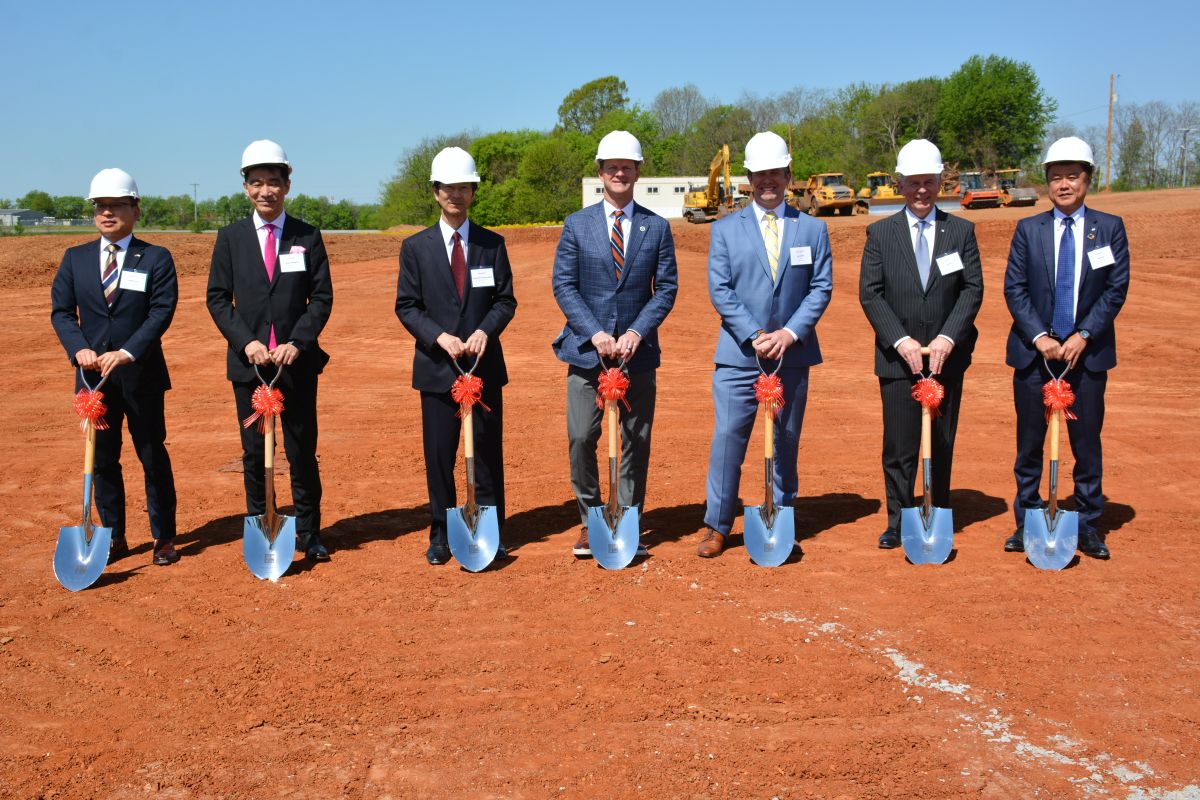 Groundbreaking ceremony for the new Q&B Foods, Kewpie, facility in Clarksville on Apr. 18, 2023. (Lee Erwin)